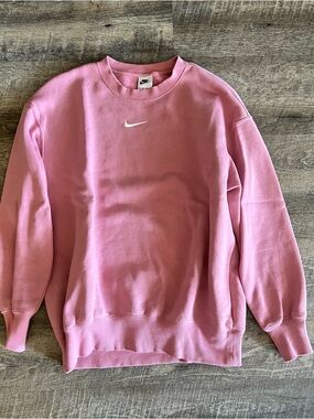 Nike Pink Crewneck Sweatshirt with White Swoosh